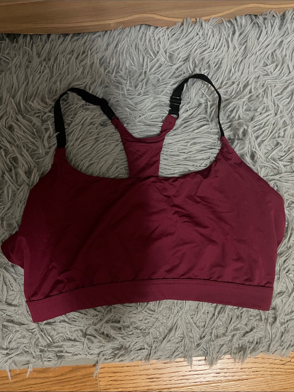 MeUndies Burgundy Wireless MoveMe Racerback Bralette with Black Straps - Picture 3 of 12